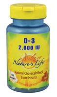 Nature's Life Vitamin D-3 -- 2000 IU - 120 Softgels