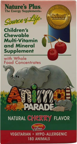 Nature's Plus Animal Parade® Children's Chewable Multi-Vitamin and Mineral Cherry -- 180 Chewables
