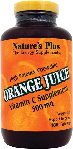 Comprar Nature's Plus Chewable Orange Juice Vitamin C -- 500 mg - 180 Tablets