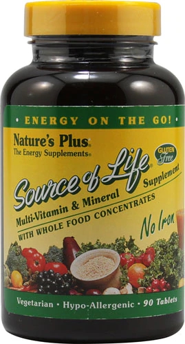 Comprar Nature's Plus Source of Life® Multi-Vitamin & Mineral No Iron -- 90 Tablets