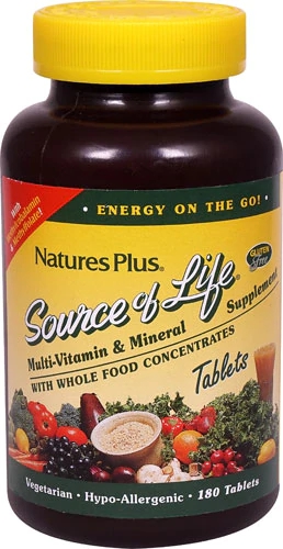 Nature's Plus Source of Life® Multi-Vitamin and Mineral Supplement -- 180 Tablets