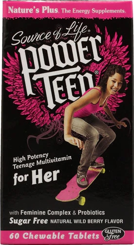 Comprar Nature's Plus Source of Life® Power Teen® for Her Chewable Multi-Vitamin Wild Berry -- 60 Tablets