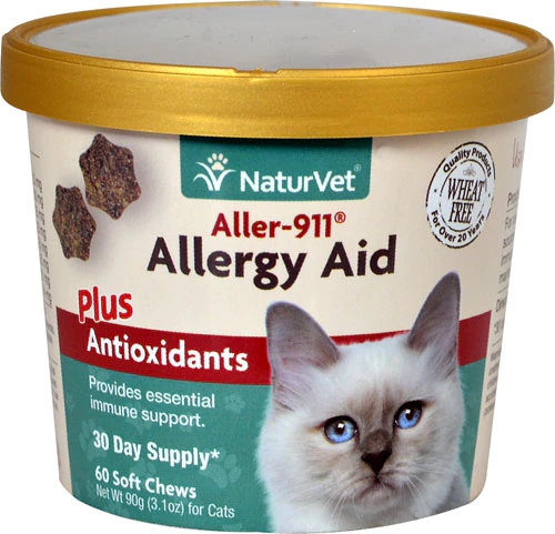 Comprar NaturVet Aller-911® Allergy Aid Plus Antioxidants for Cats -- 60 Soft Chews
