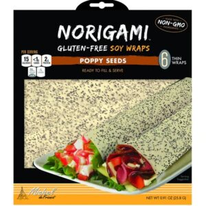 Norigami Michel de France® Gluten-Free Soy Wraps Poppy Seeds -- 6 Thin Wraps