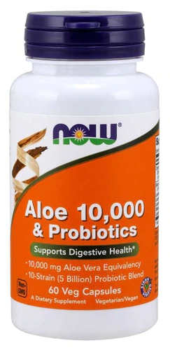 Comprar NOW Aloe 10,000 & Probiotics -- 60 Veg Capsules