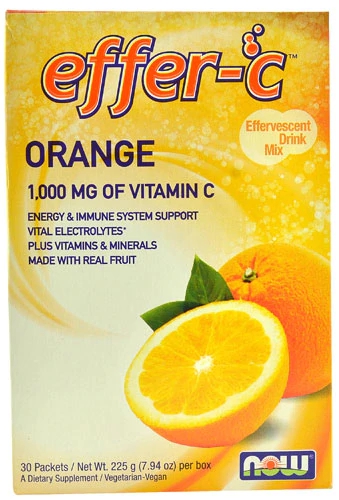 Comprar NOW Effer-C™ Effervescent Drink Mix Orange -- 1000 mg - 30 Packets