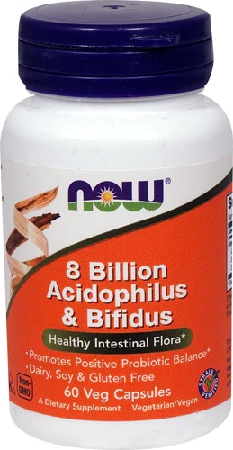 Comprar NOW Foods 8 Billion Acidophilus & Bifidus -- 60 Vegetarian Capsules