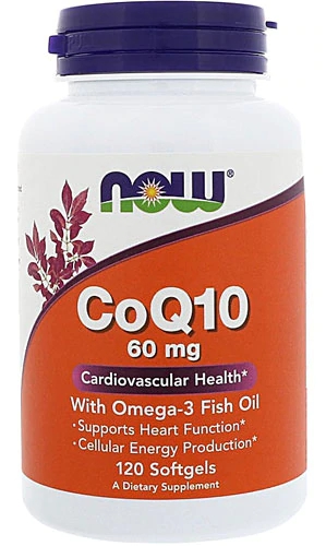 NOW Foods CoQ10 with Omega-3 Fish Oil -- 60 mg - 120 Softgels