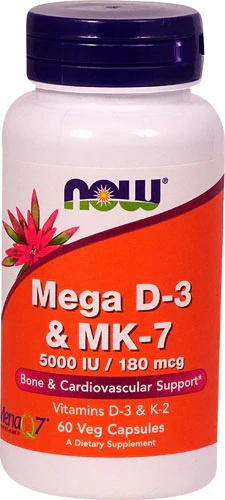 Comprar NOW Foods Mega D-3 & MK-7 -- 60 Vegetarian Capsules