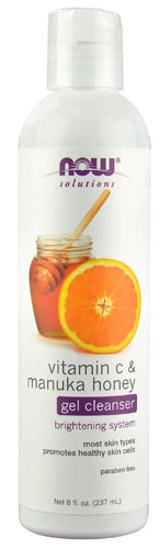 NOW Foods Solutions Vitamin C & Manuka Honey Gel Cleanser -- 8 fl oz