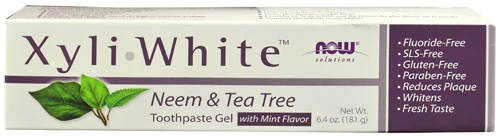 Comprar NOW Foods Solutions Xyli White™ Neem & Tea Tree Toothpaste Gel Mint -- 6.4 oz