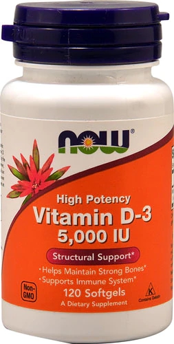 Comprar NOW Foods Vitamin D-3 -- 5000 IU - 120 Softgels