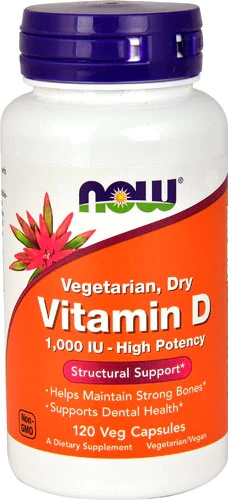 Comprar NOW Foods Vitamin D Vegetarian, Dry -- 1000 IU - 120 Veg Capsules