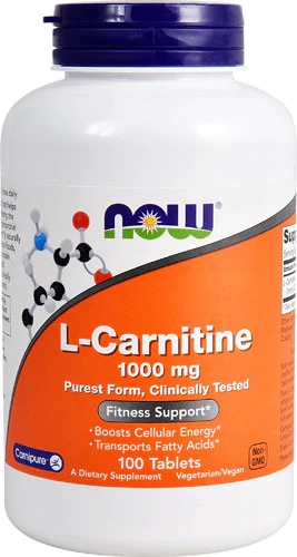 Comprar NOW L-Carnitine -- 1000 mg - 100 Tablets