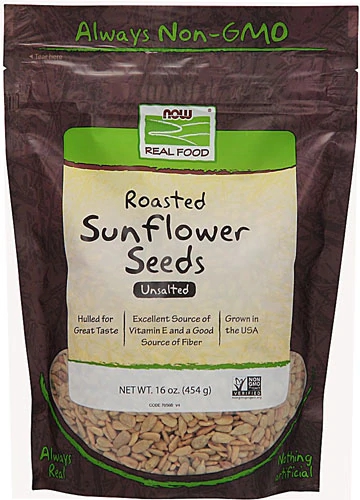 NOW Real Food Roasted Sunflower Seeds Unsalted -- 16 oz
