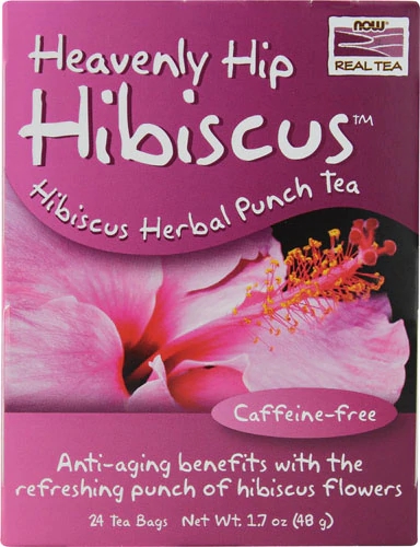 NOW Real Tea Heavenly Hip Hibiscus™ Herbal Punch Tea -- 24 Tea Bags