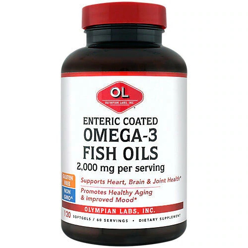 Olympian Labs Omega-3 Fish Oils Enteric Coated -- 2000 mg - 120 Softgels
