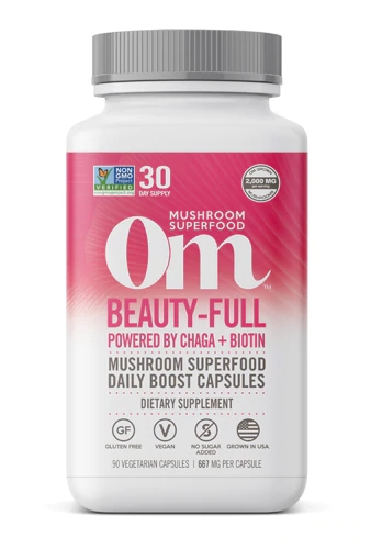Comprar OM Beauty-Full Powered by Chaga plus Biotin -- 667 mg - 90 Vegetarian Capsules