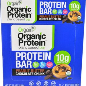 Orgain Organic Protein Bar Peanut Butter Chocolate Chunk -- 12 Bars