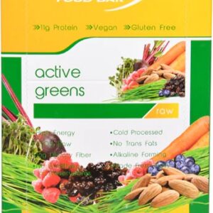 Organic Food Bar Raw Active Greens -- 12 Bars