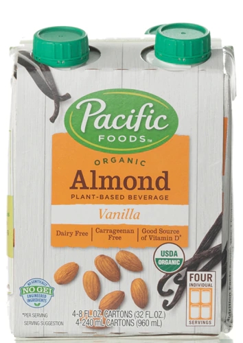 Comprar Pacific Foods Organic Almond Non-Dairy Beverage Vanilla -- 4 Containers