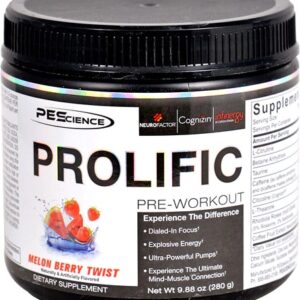 PEScience Prolific Pre-Workout Melon Berry Twist -- 20 Servings