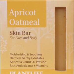 Plantlife Skin Bar Soap for Face and Body Apricot Oatmeal -- 4 oz