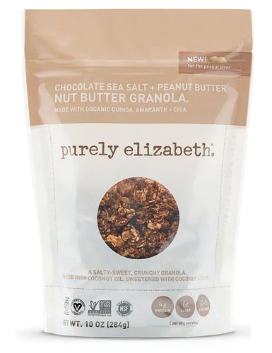 Purely Elizabeth Nut Butter Granola Chocolate Sea Salt + Peanut Butter -- 10 oz