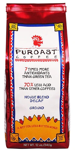 Comprar Puroast Ground Coffee Decaf Low Acid House Blend -- 12 oz