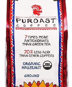 Puroast Organic Low Acid Ground Coffee Hazelnut -- 12 oz