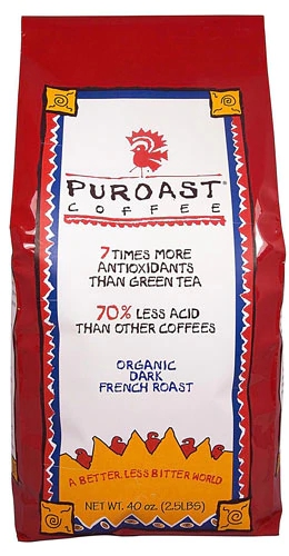 Comprar Puroast Organic Low Acid Whole Bean Coffee French Roast -- 2.5 lbs