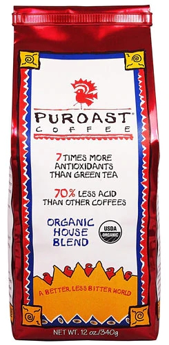 Comprar Puroast Organic Low Acid Whole Bean Coffee House Blend -- 12 oz