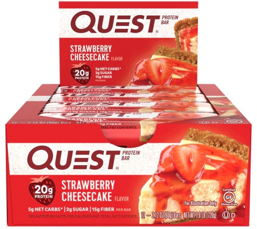 Comprar Quest Nutrition QuestBar Protein Bar Strawberry Cheese Cake -- 12 Bars