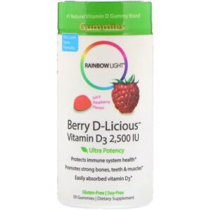 Comprar Rainbow Light Berry-D-Licious™ Vitamin D3 Juicy Raspberry -- 2500 IU - 50 Gummies