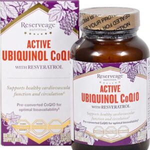Reserveage Nutrition Active Ubiquinol CoQ10 With Resveratrol -- 60 Liquid Capsules