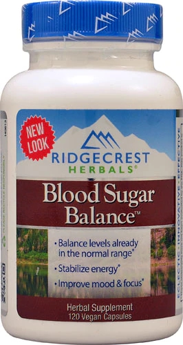 RidgeCrest Herbals Blood Sugar Balance™ -- 120 Vegan Capsules