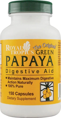 Royal Tropics The Original Green Papaya Digestive Aid -- 150 Capsules
