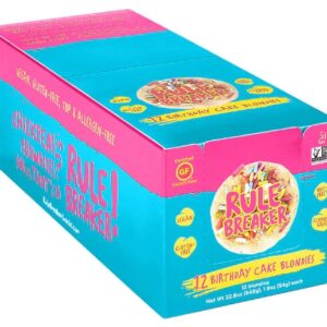 Comprar Rule Breaker Brownie Snacks Gluten Free Birthday Cake Blondies -- 12 Brownies