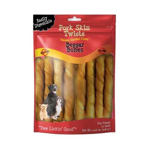 Comprar Savory Prime Treat Pork Skin Twists Natural Smoked Flavor Beggar Bones -- 11 Pack