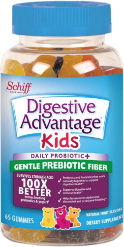 Schiff Digestive Advantage Kids Daily Probiotic Plus Natural Fruit -- 65 Gummies