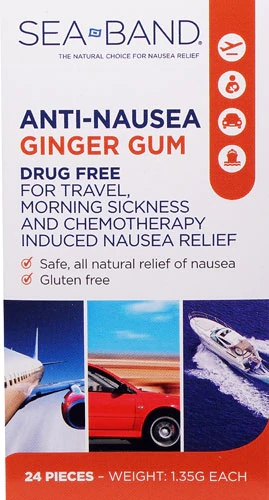 Sea-Band Anti-Nausea Ginger Gum -- 24 Pieces