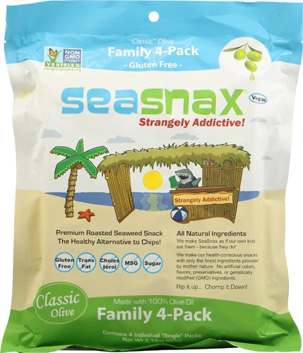 Comprar SeaSnax Roasted Olive Seaweed Family 4-Pack -- 2.16 oz