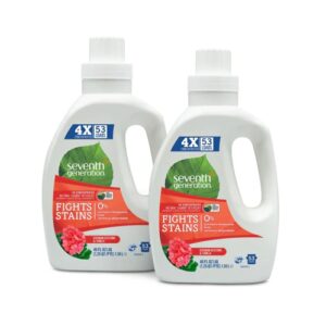 Seventh Generation Concentrated Laundry Detergent Geranium Blossom & Vanilla -- 40 fl oz Each / Pack of 2