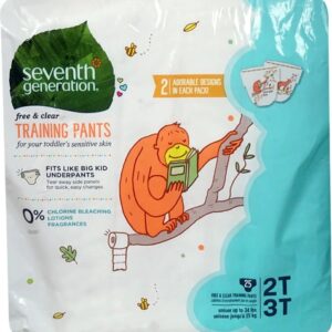 Seventh Generation Free and Clear Training Pants 2T-3T -- 25 Pants