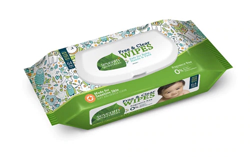 Seventh Generation Free and Clear Wipes Unscented -- 64 Wipes
