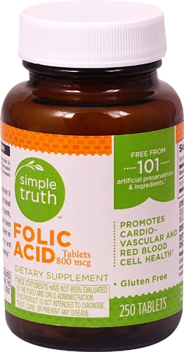 Simple Truth® Folic Acid -- 800 mcg - 250 Tablets