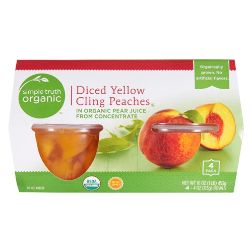 Comprar Simple Truth® Organic Diced Yellow Cling Peaches -- 4 Bowls Each / Pack of 4
