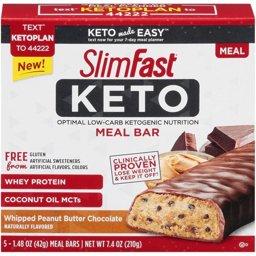 Comprar SlimFast Keto Meal Bar Whipped Peanut Butter Chocolate -- 5 Bars