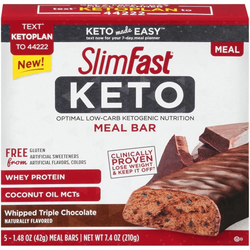 Comprar SlimFast Keto Meal Replacement Bar Whipped Triple Chocolate -- 5 Pack