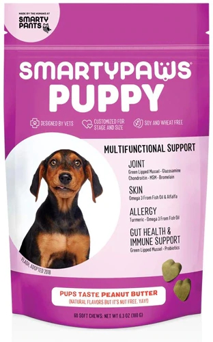 Comprar SmartyPants SmartyPaws Puppy Multifunctional Support Peanut Butter -- 60 Soft Chews